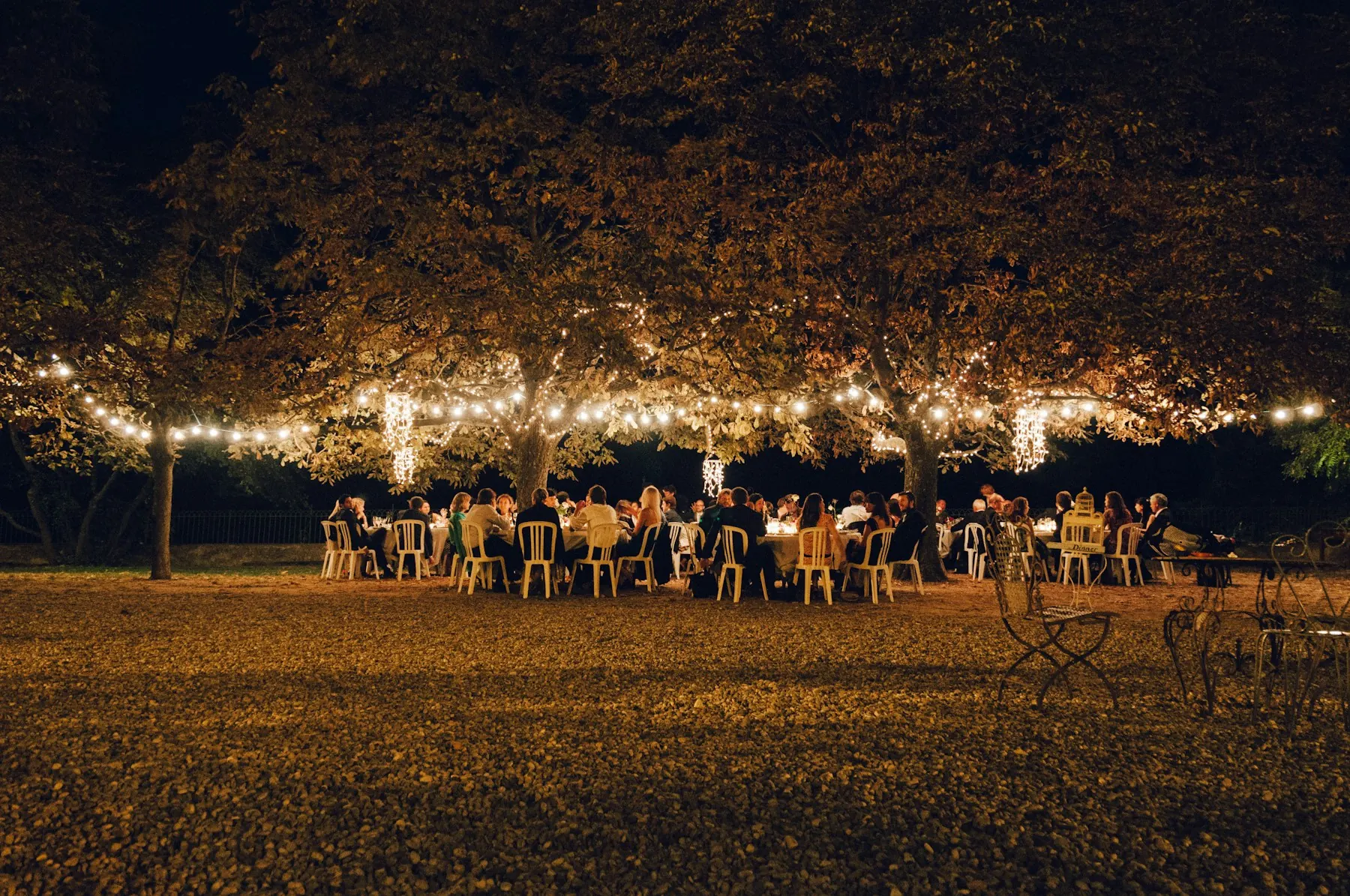 The Garden Courtyard with string lights